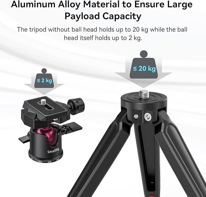 SmallRig Mini Tripod for Camera, Updated Desktop Tabletop Tripod with Arca-Type Compatible QR Plate, 360° Ball Head and 1/4 Screws Portable for Compact Cameras DSLRs, Phone, Gopro - BUT2664 - Image 4