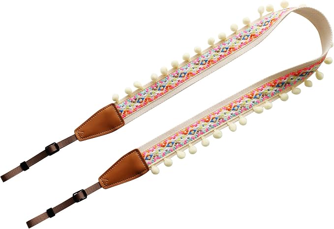 UNIKSTRAP Original Design Personalized Adjustable Camera Strap Super Colorful & Cute Pompom Tassel, Fit for Canon Nikon Sony Olympus Interchangeable Lens Digital Camera/DSLR etc. - Image 2