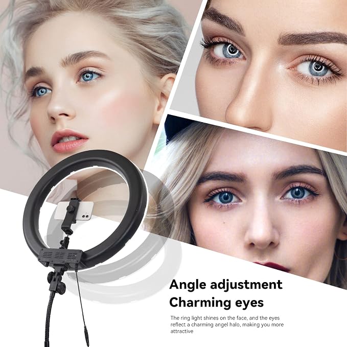 18-Inch Ring Light, 55W Dimmable 5500K Light with 240 LEDs Color Filter, Soft Tube and Carrying Bag for YouTube, TikTok, Selfies and Photography, Compatible with Camera and Smartphones - Image 6
