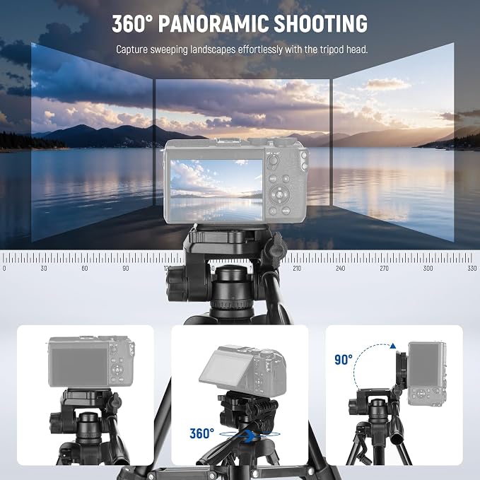 NEEWER Entry Level Version TP52 Mini Desk Phone Tripod Camera Webcam Stand | Compatible with iPhone for Video Recording, Small Compact Table Top DSLR Camcorder Stand, 3 Way Pan Tilt Head, Phone Holder - Image 3