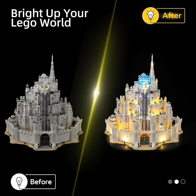 YEABRICKS LED Light for Lego 11377 Icons The Lord of the Rings: Minas Tirith Building Blocks Model -Gift for Collectors & Hobbyists(Building Set NOT Included) - Image 4