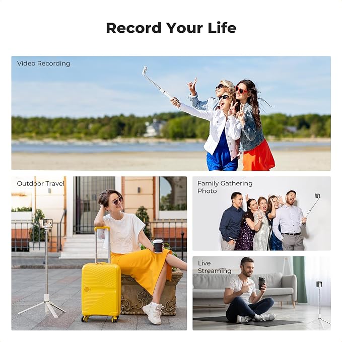 K&F CONCEPT Auto Open & Close Selfie Stick Phone Tripod Stand | 360° Rotatable Selfie Stick with 9 Button Bluetooth Remote, Extendable Automatic Tripod for Cell Phone, X96 - Image 7
