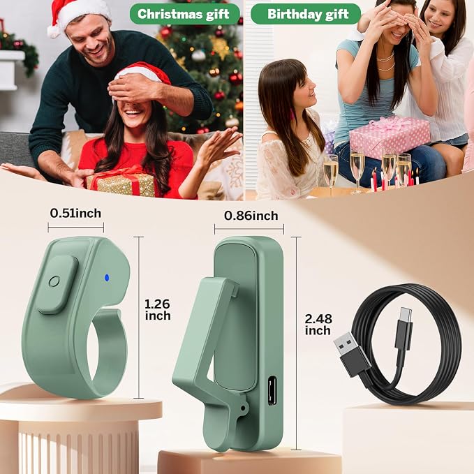 Page Turner Ring for Kindle,Remote Control for iPhone iPad Tablets eReaders | Clicker Page Turner for Kindle Accessories for Camera Video Record&Shutter Selfie with Storage Bag, Fits Thick Cases (Green) - Image 9