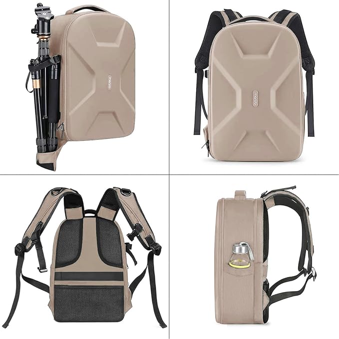 MOSISO Camera Backpack, DSLR/SLR/Mirrorless Photography Camera Bag | Waterproof Hardshell Bag with Insert&Tripod Holder&Laptop Compartment Compatible with Canon/Nikon/Sony, Camel - Image 5
