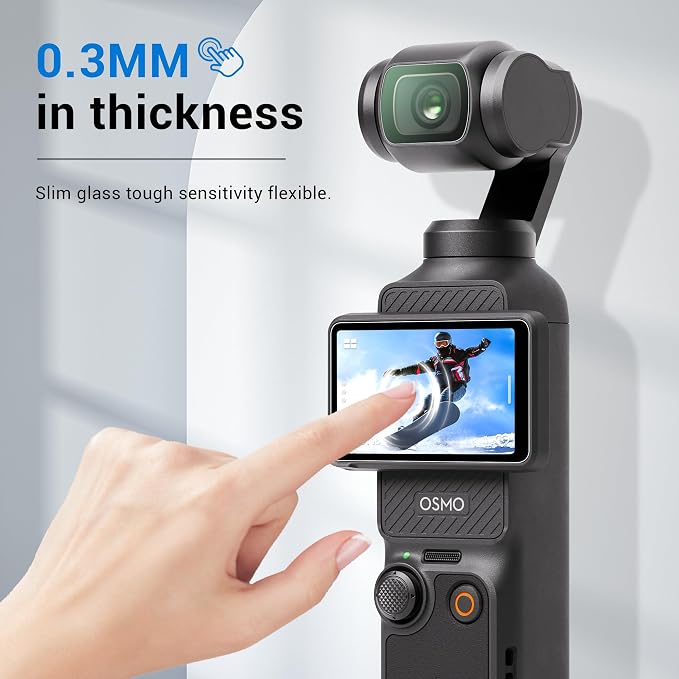 CYNOVA Screen Protector for DJI Osmo Pocket 4 / Osmo Pocket 3 Accessories | Pocket 3 /4 Lens Protector for Osmo Pocket 3/4 /Xtra Muse with Tempered Glass LCD Display Film, Ultra HD, 9H Hardness - Image 2