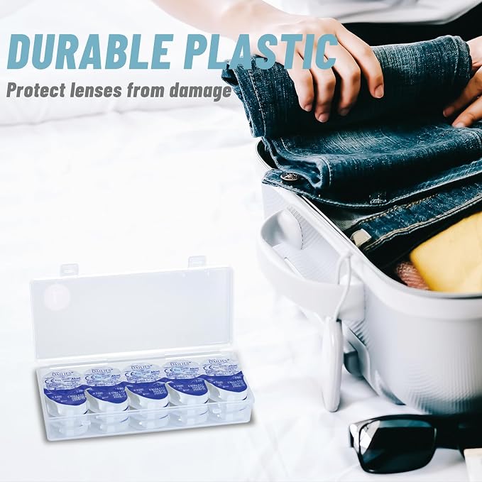 2-Pack Contact Lens Organizer Case, Portable Storage Case for Daily Disposable Contact Lenses, Holds 30 Lenses Each, 30 Days Total - Image 7