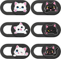 6Pcs 6 Styles Cat Camera Cover Slide Webcam Privacy Cover Cute Cats Design Ultra-Slim Camera Blocker for Laptop Desktop Computer Tablet Phone Notebook Mini PC Accessories Home Office Use by PRESSINART