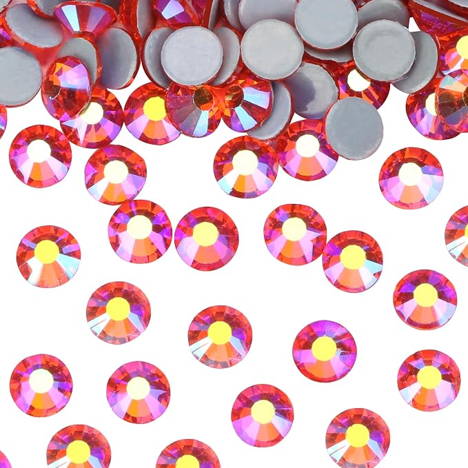 Jollin Hotfix Rhinestones Flatback Crystal Gems 2.4mm SS8, Red AB | 2880pcs Hot Fix Crystals Glass Rhinestones for Bedazzling, Crafting, Clothes, Shoes & Accessories DIY Decoration - Image 2