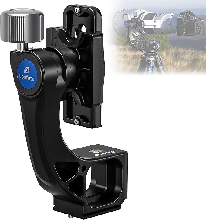 Leofoto Camera Gimbal Head, Professional Gimbal Tripod Head, 3/8" and 1/4" Mounting Hole with Arca-Swiss Quick-Release Plate for Outdoor Video/Wildlife Photography, Max Load to 22 kg/48.5lb (MPG-02) by TAKINGITFURTHER-LEOFOTO