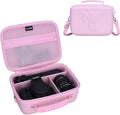 L LTGEM Hard Camera Case Compatible with Canon EOS Rebel T7, R50, R6 Mark II, R100, DSLR SLR Cameras, Lenses, and Tripods, Camera Travel Bag, Featuring 4 Dividers and a Shoulder Strap, Pink by LTGEM