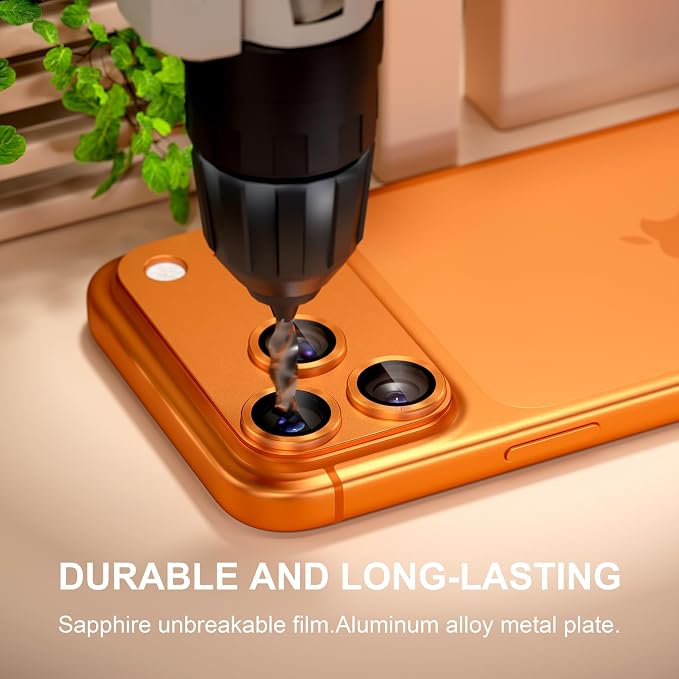 for iPhone 17 Pro Max Camera Lens Protector, Cosmic Orange | [Military Grade Shatterproof] [Strong Adsorption] [Case Friendly] Matte Metal Tempered Glass Camera Screen Cover Accessories - Image 4