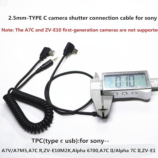 for Sony 2.5mm-Type C USB Shutter Release Cable for A7V/A7CR/A7C II/A6700/ZV-E1/ZV-E10 II 13.8in Flash Starter Remote Control Accessory Wire (2.5mm-Type C Cable 2pcs) - Image 4