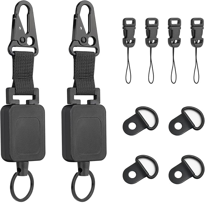 fantaseal 2-Pack Retractable Steel Rope CB Mic Hanger Holder Microphone Car Mount Lanyard Hook Mounting Kit-Rectangle - Image 3