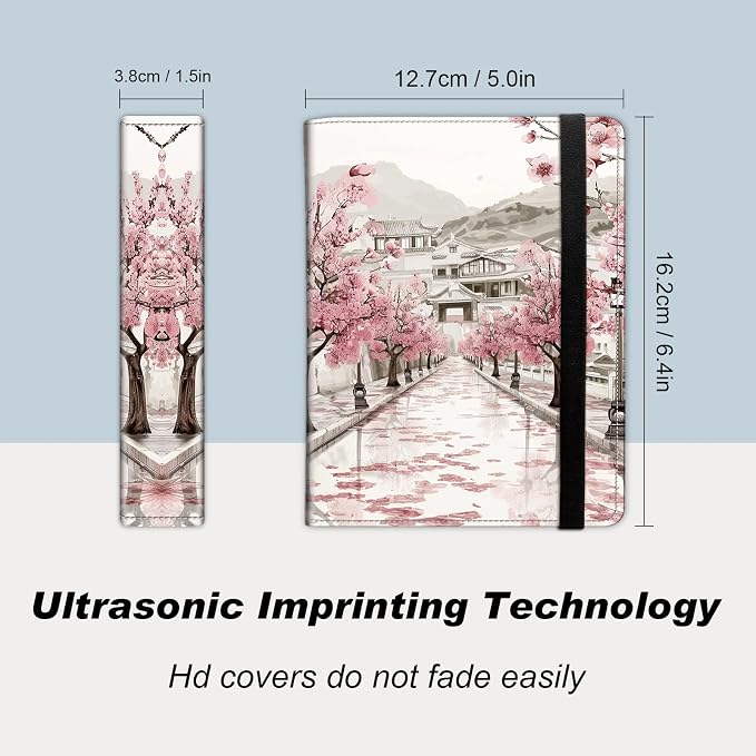 DEGDFSGR Small Photo Album 4x6 60 Pockets 120 Photos - Adventure Book Baby Photo Albums Photo Books for 4X6 Pictures Memory Book with Black Elastic Band for Photo Storage, Cherry Blossom - Image 2