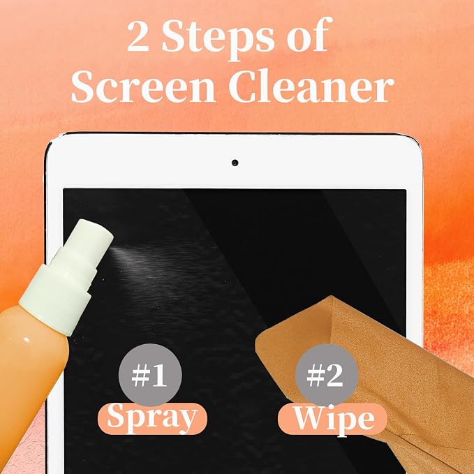 4-Pack Eye Glass Lens Screen Cleaning Kit - Safe for All Screens Including Laptop, Computer, PC, Monitor, Phone, iPhone, Tablet, iPad Smart TV, Car Display and Eyeglasses - Orange - Image 3