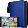 Photo Album 5x7 200 Pockets, Zip Photos Binder Album with 50Pcs Double Sided Pocket Sleeves, PU Leather Pictures Albums Folder, Seed Storage Binder Album (Blue) by superaimi