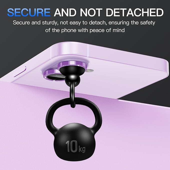 Suoman for iPhone 17 Camera Lens Protector, Bling Glitter Independent Metal Crystal Tempered Glass Camera Lens Cover [Strong-Adhesion][Does not Affect Night Shots] -Purple - Image 5