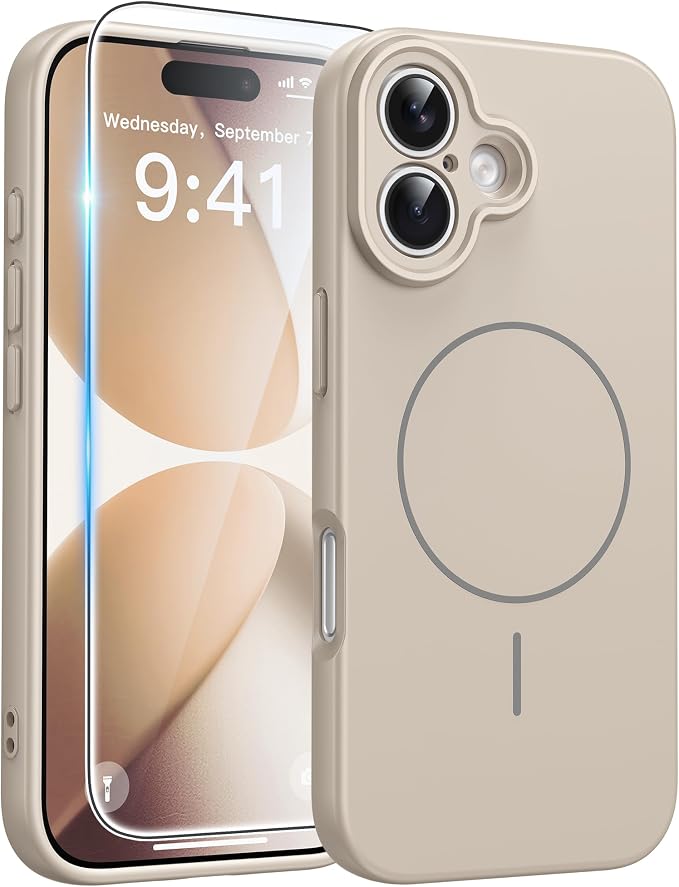 FNTCASE for iPhone 17 Case, Compatible with Magsafe, Glass Screen Protector | Full Camera Protection, Integrated Silicone Cases, 14FT Military Grade Drop Proof, Shockproof Protective Phone Cover by FNTCASE