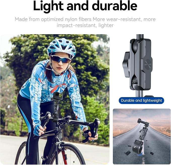 TELESIN Camera Clamp Mount Bike Motorcycle Handlebar Mounts Accessories,360 Ball Joint Tube Roll Bar Holder Clip for GoPro Mission 1 PRO/DJI Osmo Pocket 4/ Action 6 5 4/ Insta360 Luna Ultra/Xtra Muse - Image 6