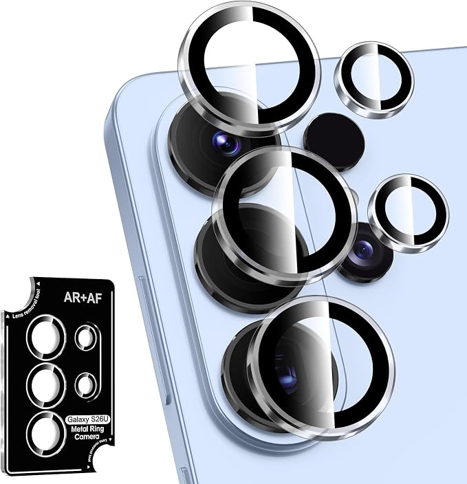 for Samsung Galaxy S26 Ultra Camera Lens Protector, Individual Metal Ring Tempered Glass Lens Cover, [Strong Adsorption] Scratch Resistant Ultra-Thin HD Clear Lens Cover, 1 Set-Clear Ring by Btscase