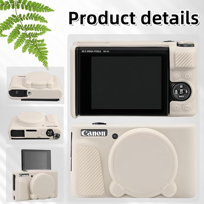 Camera Case for Canon PowerShot SX740/ SX730 Digital Camera, SX740 HS Case | Soft Silicone Protective Case Removable Lens Cover, Comes with 2 Screen Protectors and 1 Wrist Strap. (Mist White) - Image 5