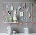 2 Pack Large Wall Grid Panels with Light and Clips, Photo Display Board, Picture Frame Collage Board, Wire Grid Wall Panel Room Decoration,White by GBYAN