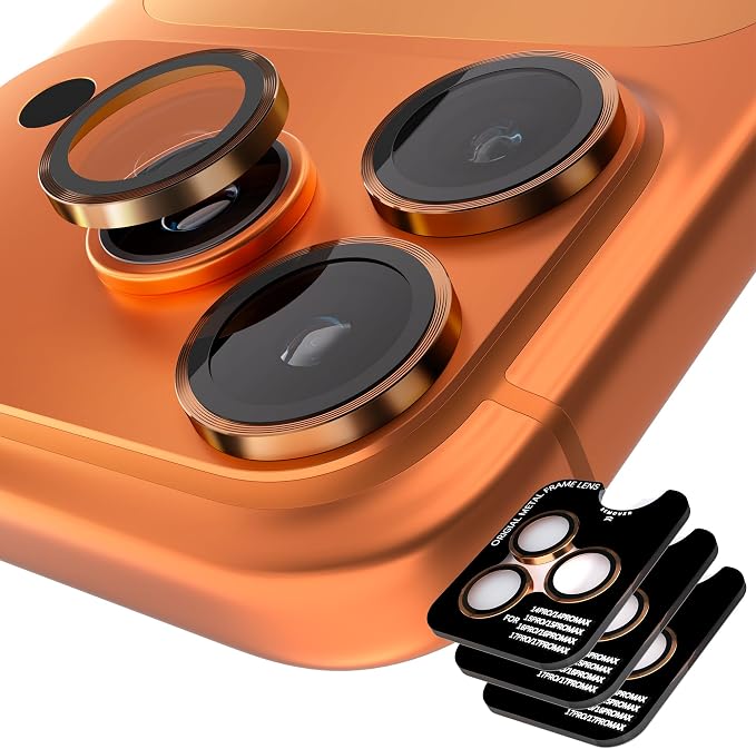 (3 Sets) Orzero Camera Lens Protector Compatible for iPhone 17 Pro&17 Pro Max&16 Pro&16 Pro Max&15 Pro&15 Pro Max&14 Pro&14 Pro Max, [EZ Install] [Case-Friendly] 9H Tempered Glass CD Pattern Lens Cover, Military-Grade Shockproof, HD Clarity Anti-Glare ... by JumpIntoOrzeroLet%E2%80%99sExploreLikeNeverBefore