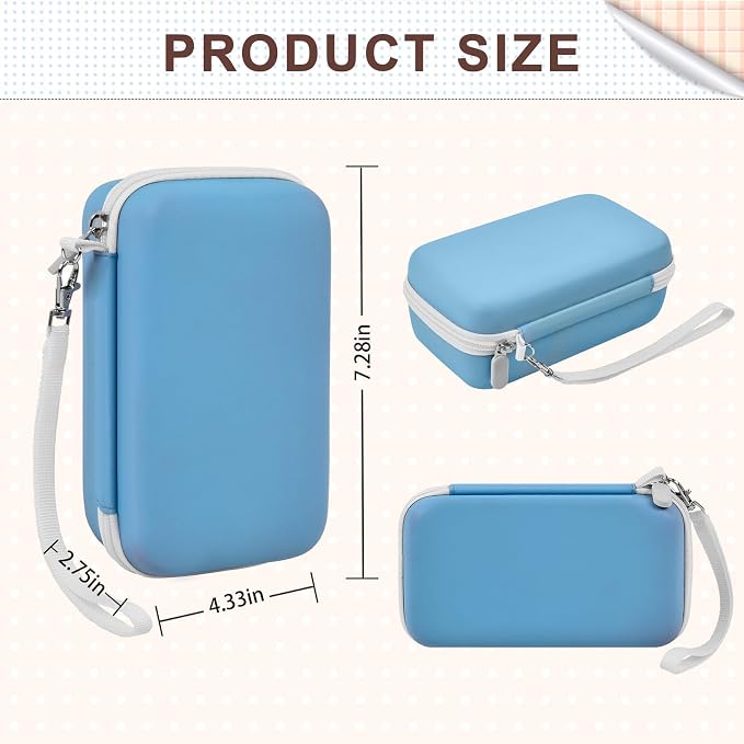 Kids Instant Print Camera Case for DYLANTO for ESOXOFFORE Cameras | Portable Digital Camera Case Organizer for ETIKEZ for YTETCN for DUDUDRAGON with Pocket for Accessories (Box Only)-Blue - Image 8
