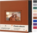 Popotop 4x6 Photo Album Holds 800 Pictures, Vegan Leather Hardcover | 800-Photos Capacity, Clear Slip-In Pockets, Extra-Large Collection Format, Front Photo Window, Gifts for Family Wedding Baby by Popotop
