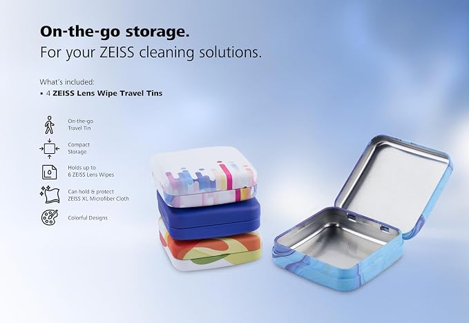 ZEISS Lens Cleaning Accessory Tin Box Containers with Hinge Lids, Pack of 4 - Image 7