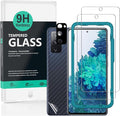 Ibywind Screen Protector For SamSung Galaxy S20 FE 4G/5G[2 Pack],9H Hardness Tempered Glass,With 1Pc Camera Lens Protector,1Pc Back Carbon Fiber Film by Ibywind