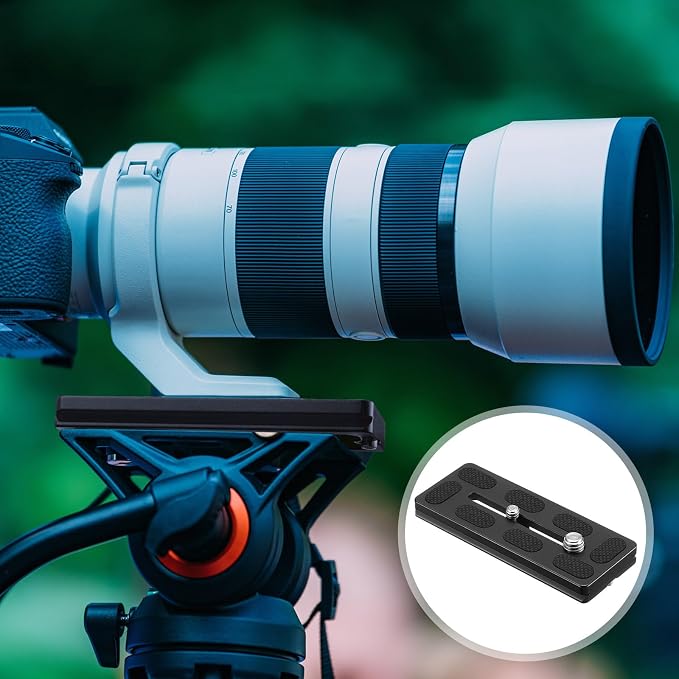 Frienda Quick Release Plate Tripod 1/4-20 DSLR,100mm 1/4''and 3/8'',Black | Tripod Mount Plate, Camera Tripod Mount for DSLR Camera Tripod Ball Head , Metal, 1.9 x 1.5 x 0.4 Inch - Image 6