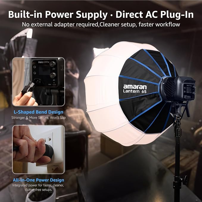amaran Halo 200x Compact 200W Bi-Color COB Light,LED Studio Light | Bowens Mount 2,700K - 6,500K,9 Lighting FX Continuous Lighting for Photography Recording Streaming APP Control - Image 3