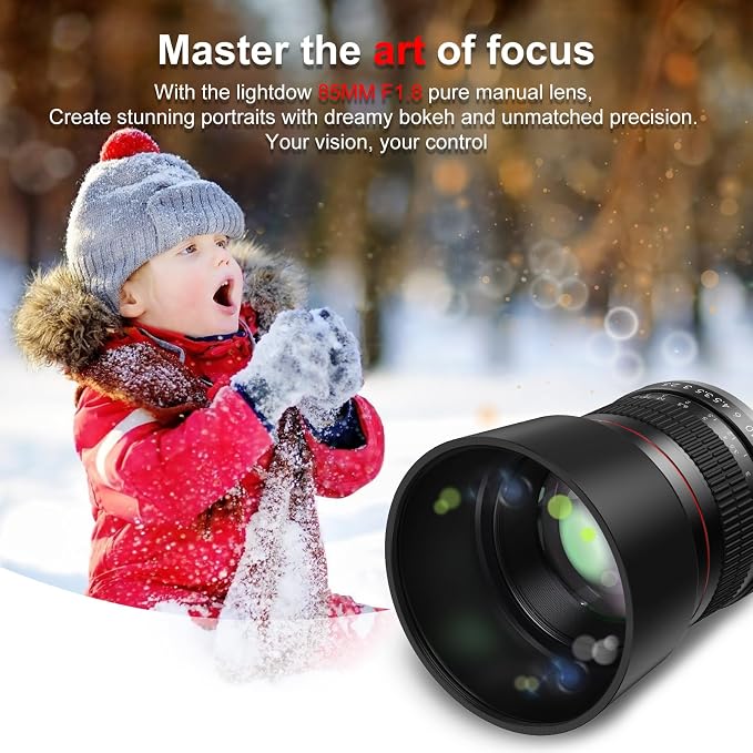 EF 85mm f1.8 Portrait Lens - MF for Canon EOS Rebel T8i/T7i/T7/T6i/T5/T3i/T3/T2i/XSi/XS/SL3/SL2/T100/90D/80D/70D/50D/5D Mark IV/6D II/7D II/1D X III II-Manual Focus DSLR Cameras Lenses(EF/EF-S Mount) - Image 3