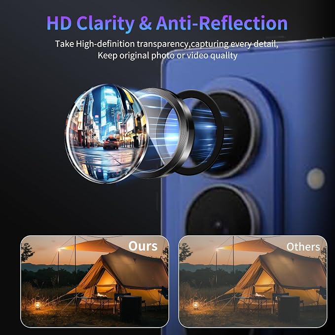 Camera Lens Protector for Samsung Galaxy Z Fold 7,1 Pack | Tempered Metal Glass Camera Cover Film,HD Clear,Anti-Scratch Lens Screen Protector Film,Case Friendly,Black Titanium - Image 3