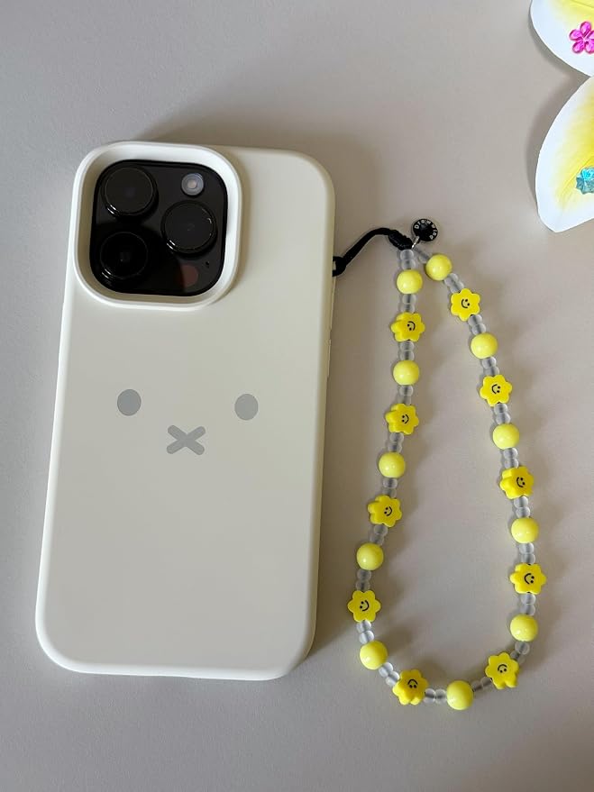 Drawwind Phone Charm Strap Cute Wrist Straps Cell Phone Charm String Y2K Aesthetic Lanyard Wristlet Chain for Case Camera AirPods Bags Keychains (Happy Face) - Image 4