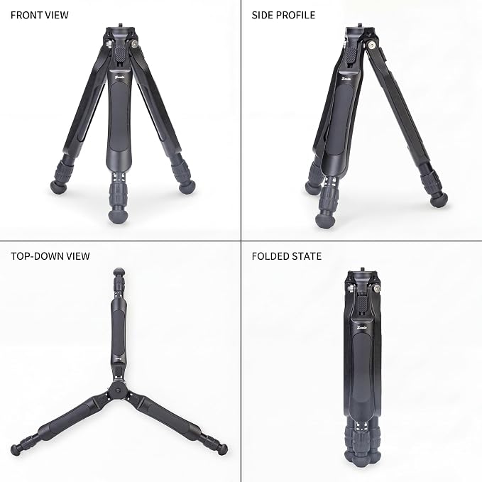 Zeadio Adjustable Camera Tripod, Portable Aluminum Tabletop Travel Tripod, 3-Stage Height Adjustable, 5kg Load Capacity, with 1/4" Mount for DSLR, Gimbal, Smartphone, Action Camera etc - Image 4