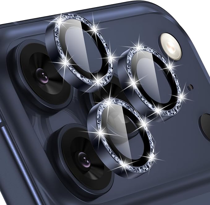 Tensea Camera Lens Protector Compatible for iPhone 17 Pro Max/17 Pro | Metal Aluminum Alloy Tempered Glass Cover Bling Camera Screen Protector Accessories, Case Friendly by Tensea