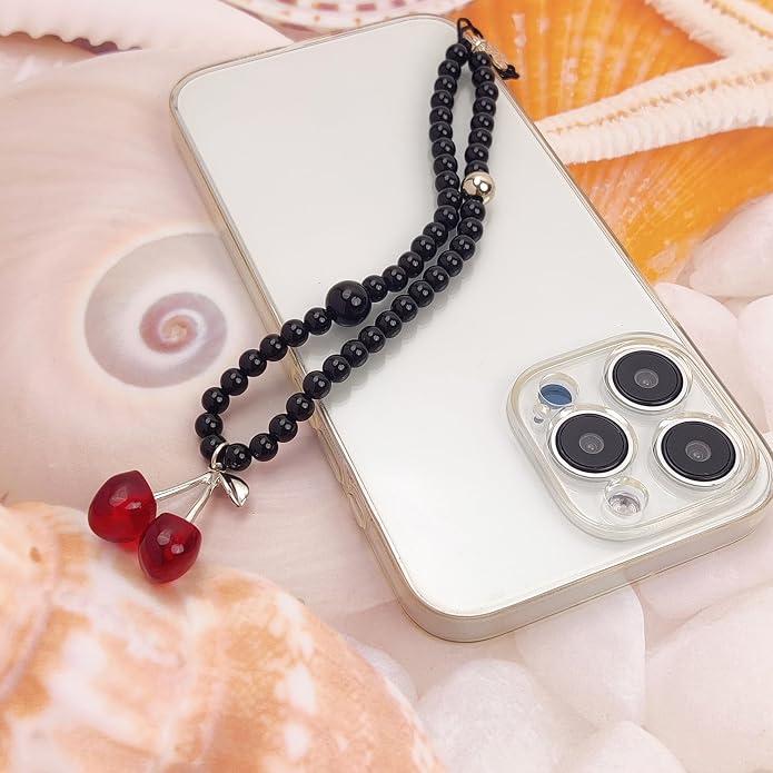 cioatu Phone Charms Cute Cherry Butterfly Cell Phone Lanyard Strap Wrist Strap for Bag Airpods Camera Pendants Decor - Image 5