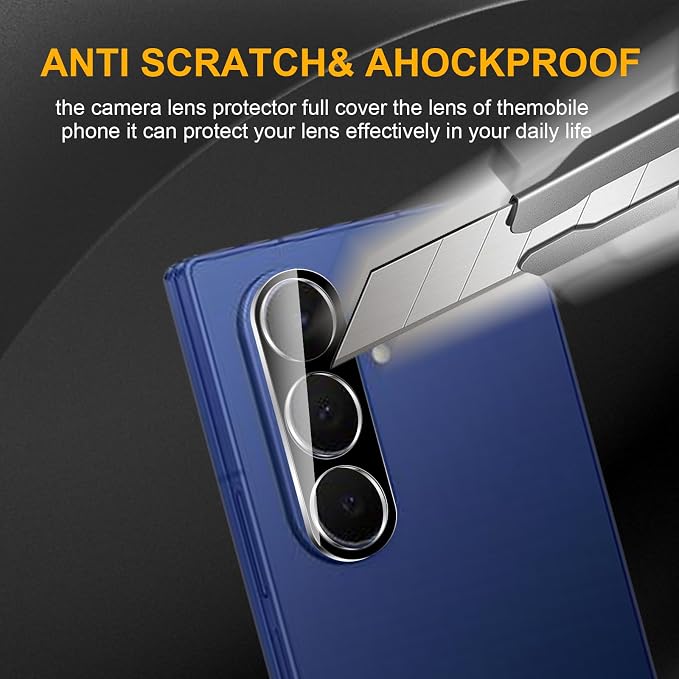 3 Pack Camera Lens Protector for Samsung Galaxy Z Fold 7 | Tempered Glass,Anti-Fingerprint,9H Hardness,Scratch Resistant,Easy to Install,Bubble Free,HD Clarity - Image 4
