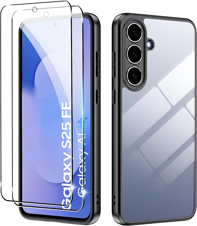 for Samsung Galaxy S25 FE Case with screen protector,high qualit,PC Material,Scratch Resistant,FlexibleFull Protection Anti-Skid by Suttkue