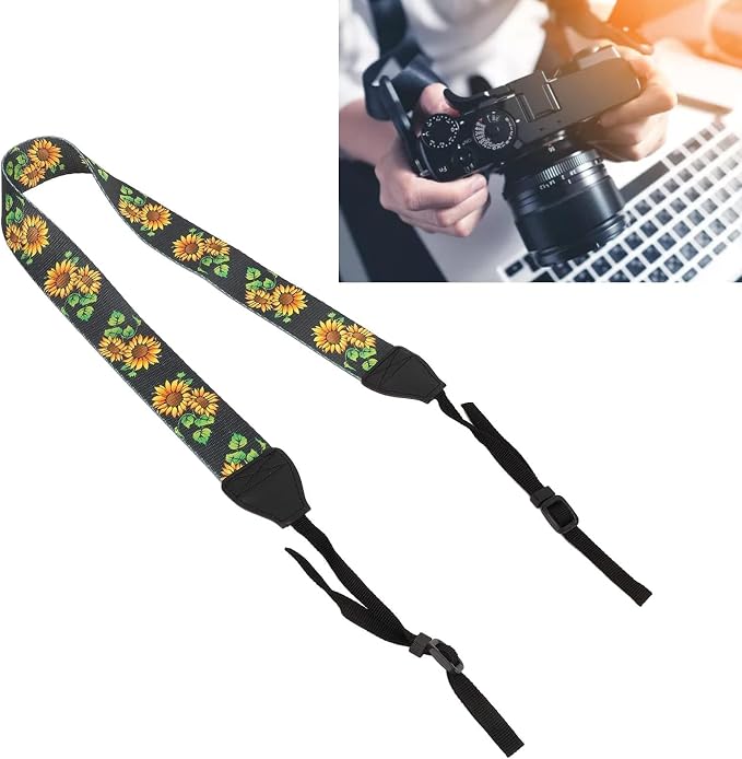 Cyrank ﻿Camera Strap, Neck Strap Camera Harnes Vintage Cotton Weave Neck Shoulder Crossbody Strap Camera Photography Accessory Neck Strap Belt - Image 7