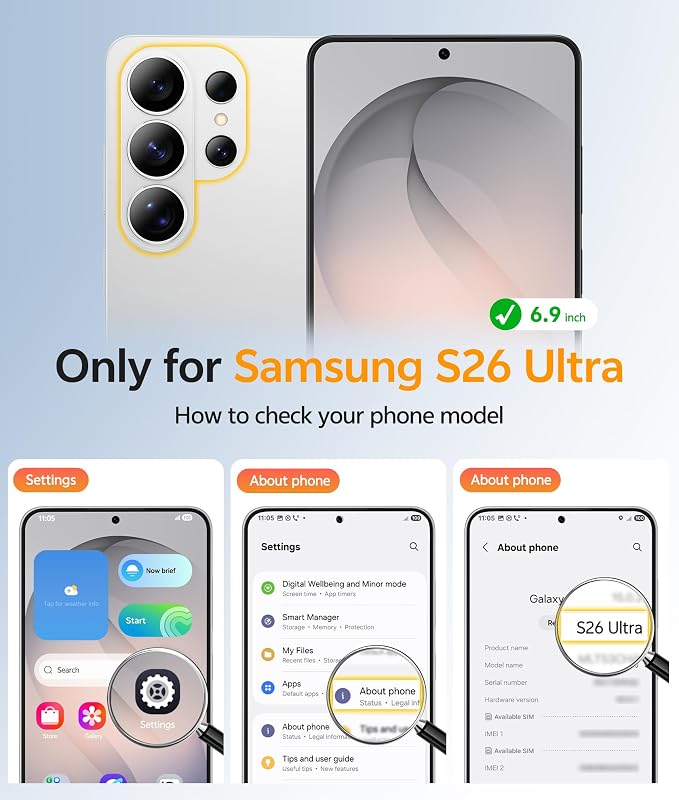 FNTCASE for Samsung Galaxy S26 Ultra Case, Compatible with Magsafe Gray | Screen Protector, Full Camera Protection, Translucent Matte, 14FT Military Grade Drop Proof, Protective Phone Cover - Image 2