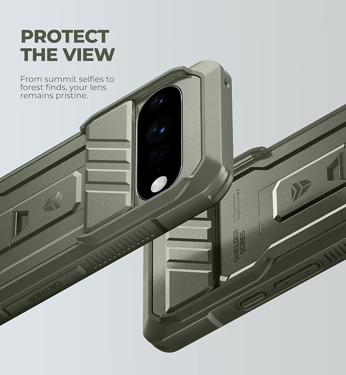 Dexnor for Google Pixel 11 Pro XL Case with Slide Camera Cover & 2 Front Frames & Built-in Screen Protector & Kickstand,Full-Body Shockproof Protective Cover Heavy-Duty Rugged Cases,Army Green(2026) - Image 3