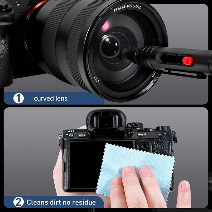 Camera Lens Cleaning Kit - Mirrorless and DSLR Camera Cleaning Kit, Including Lens Paper/Blower, Cotton swabs, dust Free Cloth, Lens Pen, Cleaning Brush - Image 4