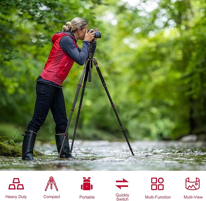 Victiv 80/85 inches Heavy Duty Tripod for Camera and Phone, 85" Camera Monopod Tripod, DSLR Binoculars Spotting Scope Camcorders Video Tripod Stand, 360 Degree Ball Head, 35 lbs Loads | Tripod Stand for DSLR Binoculars Spotting Scope Camcorders Video, ... - Image 5