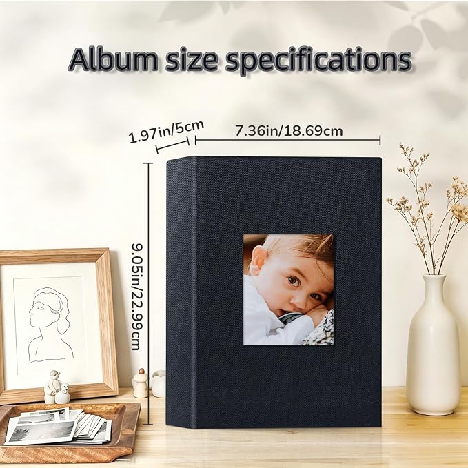 Popotop Photo Album 4x6-200 Photos Photo Books with 200 Horizontal Pockets,Linen Cover Albums for Family Wedding Anniversary Baby Vacation Pictures - Image 4