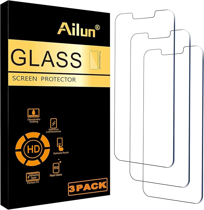 Ailun 3 Pack Screen Protector for iPhone 17e/16e/14/13/13 Pro | 6.1 Inch, Tempered Glass, Case Friendly, Not for iPhone 16 6.1 Inch by Ailun