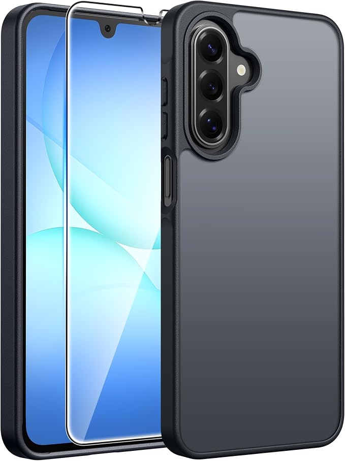 FNTCASE for Galaxy A17/A16 5G Phone Case, Screen Protector | Translucent Matte, 14FT Military Grade Drop Protection, Slim Shockproof Protective, for Samsung A 17 A 16 Cover by FNTCASE