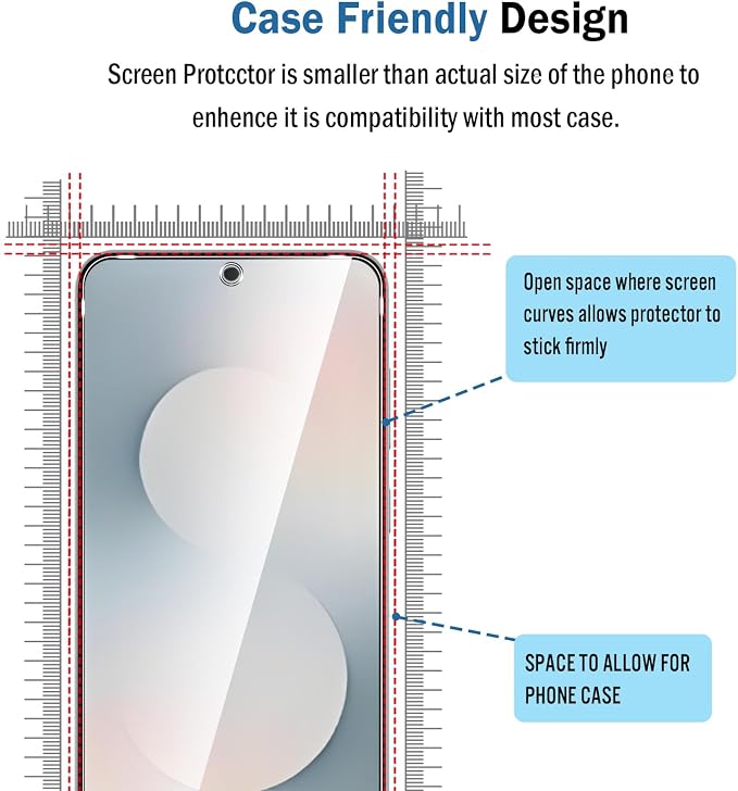 2 Pack Compatible with Samsung Galaxy S25 FE Screen Protector,with Alignment Frame,9H Tempered Glass Film,HD Clear Scratch Resistant,Bubble-Free for Samsung Galaxy S25 FE Screen Protector. - Image 4